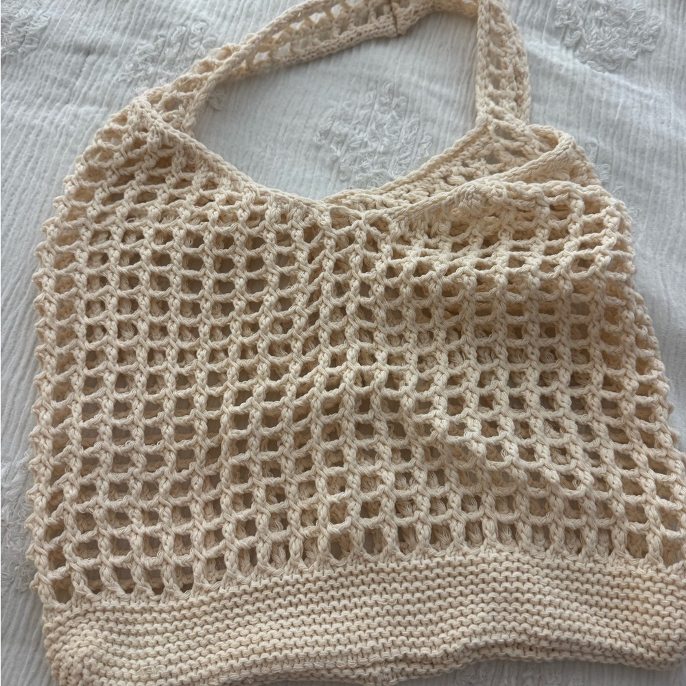 NEW Crocheted Beach Tote Tan